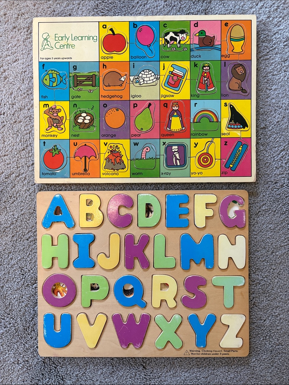 Kids Wooden Alphabet Puzzles - Multicolor